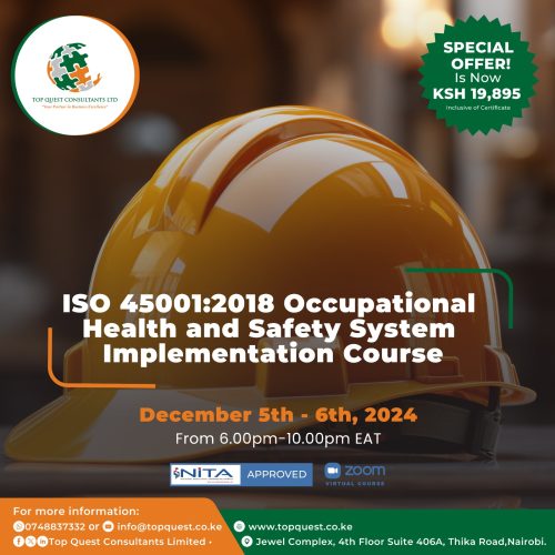 ISO 45001:2018 Occupational Health  and Safety System Implementation Course