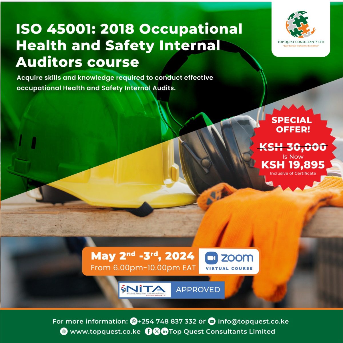 ISO 45001:2018 Occupational Health and Safety Internal Auditors course ...